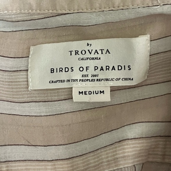 Trovata Birds Of Paradis Striped Top Sz Med - Picture 6 of 7